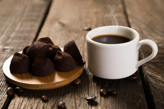 Espresso and chocolates truffles