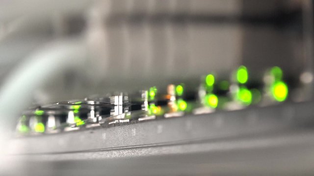4k Lights on working network server. UHD stock footage