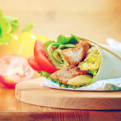 Tortilla wrap with chicken