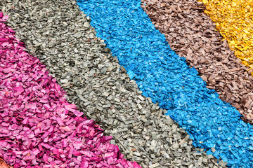 Colorful wood chips as creative background