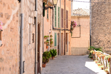 Fototapeta na wymiar traditional Valldemosa Majorca village streets from Balearic Spa