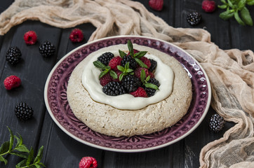 Pavlova meringue dessert of chickpeas  