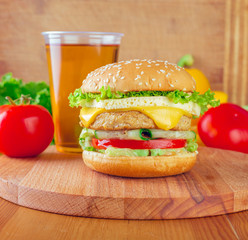 Fast food, chicken burger