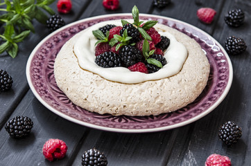 Pavlova meringue dessert of chickpeas  