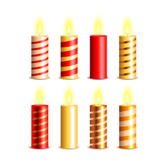 Christmas candles vector set