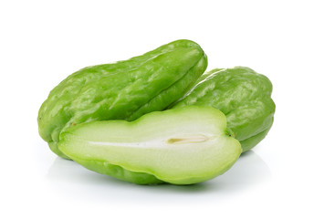Chayote on white background