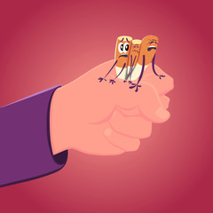 Motivating vector illustration that helps to give up smoking. Hand clenches the cigarettes. All objects are grouped, so its easy to edit. EPS 8.