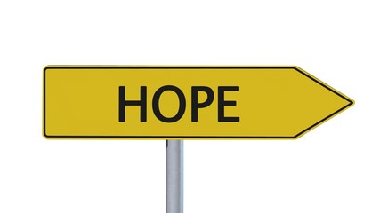 Hope Signpost isolated on white background