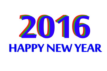 Happy new year 2016 on greeting card