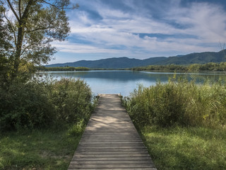 Fototapeta premium Gateway for fishermen on Banyoles Lake
