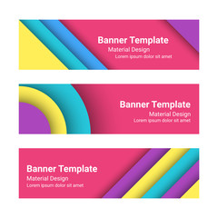 Set of modern colorful horizontal vector banners