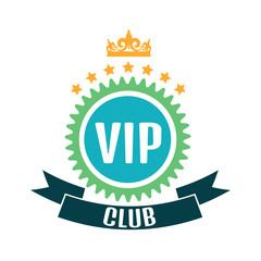 VIP club logo in flat style