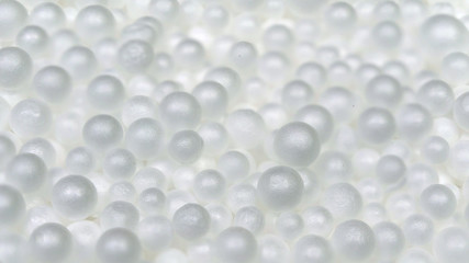 White styrofoam ball/White styrofoam ball on white macro