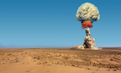 Fototapeta na wymiar Explosion of bomb atomic.