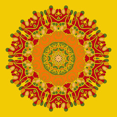 Yoga Mandala Background for greeting card, Brochure, Card or