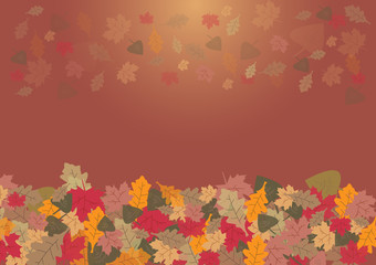 Autumn leaves on the gradient background