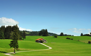 Obraz premium German countryside and village. Bavaria