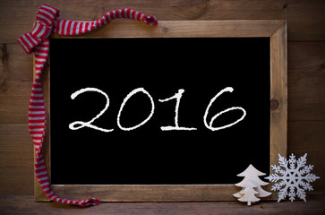 Chalkboard With Christmas Decoration Text 2016