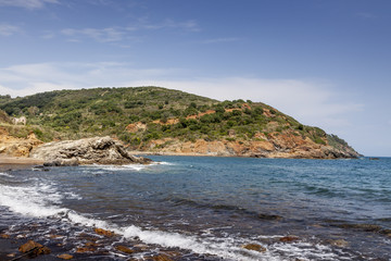 Fototapeta na wymiar Mittelmeerküste bei Porto Azzurro, Terranera, Elba, Toskana, Italien