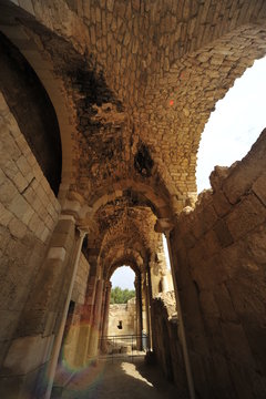 Crusader fortress and church in Beit-Guvrin National park, Israel 