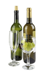 Two bottles of white wine.