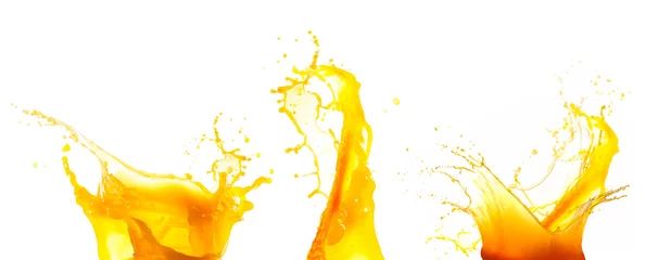 Tuinposter Orange juice splashes isolated on white © Africa Studio