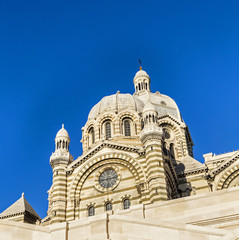 Fototapeta na wymiar View of the historic Cathedral de la Major, in Marseille, France