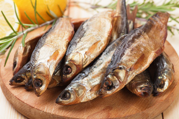Smoked or dried fish