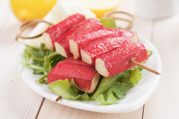 Crab sticks and rocket salad © draganica