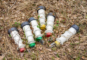 Fototapeta premium Old ceramic high voltage insulators