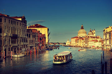 Grand Canal and Basilica Santa Maria della Salute, Venice, Italy