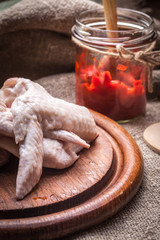 Fresh chicken wings.