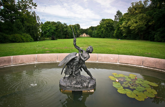 Fountain "Boy with heron" in the Sychrov castle