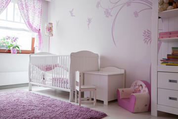 Baby room with white furniture
