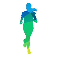Abstract geometrical running girl