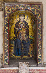 Byzantine mosaic of Madonna and Child in Palermo, Sicily