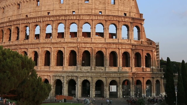 Tracking Time Lapse Roman Colesseum at Rome Lazio Italy