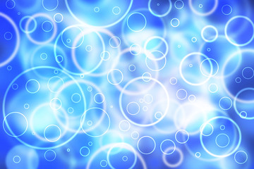 Abstract touchscreen circle shape bokeh computer background. Blurred circle blue color bokeh illustration background.