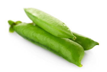 Pea pods isolated on white