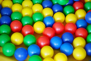 Colorful plastic balls from the children's playground