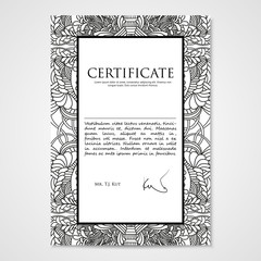 Graphic design template document with hand drawn doodle pattern.