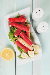 Crab sticks and rocket salad © draganica