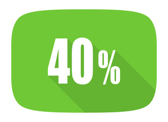 40 percent flat design modern icon