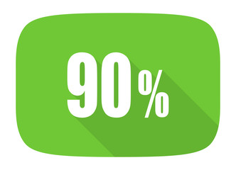 90 percent flat design modern icon