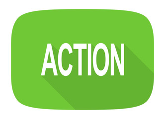 action flat design modern icon