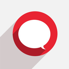 Vector modern bubble speech red circle icon