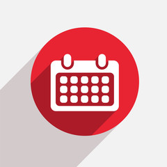 Vector modern calendar red circle icon