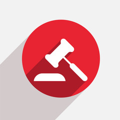 Vector modern courthouse red circle icon