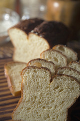 Slices of gluten free bread.