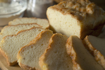Gluten free bread made of millet and rice flour.
